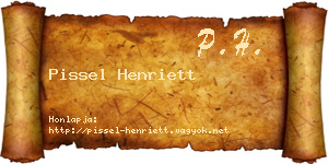 Pissel Henriett névjegykártya
